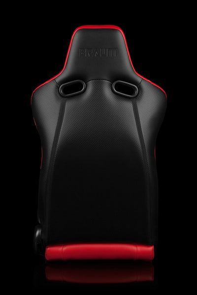 BRAUM Venom Series Racing Seats Red Leatherette (Pair) - Mafia Motorsports